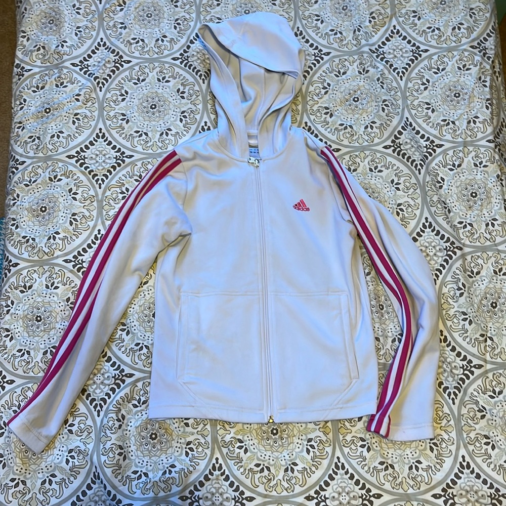Adidas S/M White tracksuit.